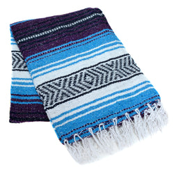 Turquoise Dark Purple White yoga blankets