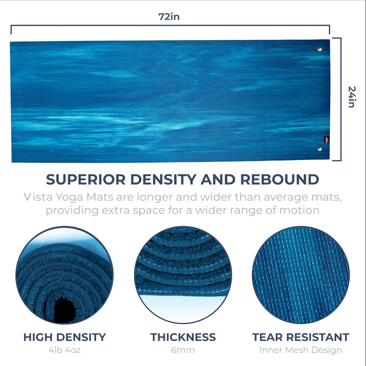 Vista Yoga Mat by Mount Adams® (72" x 24" x 6mm)