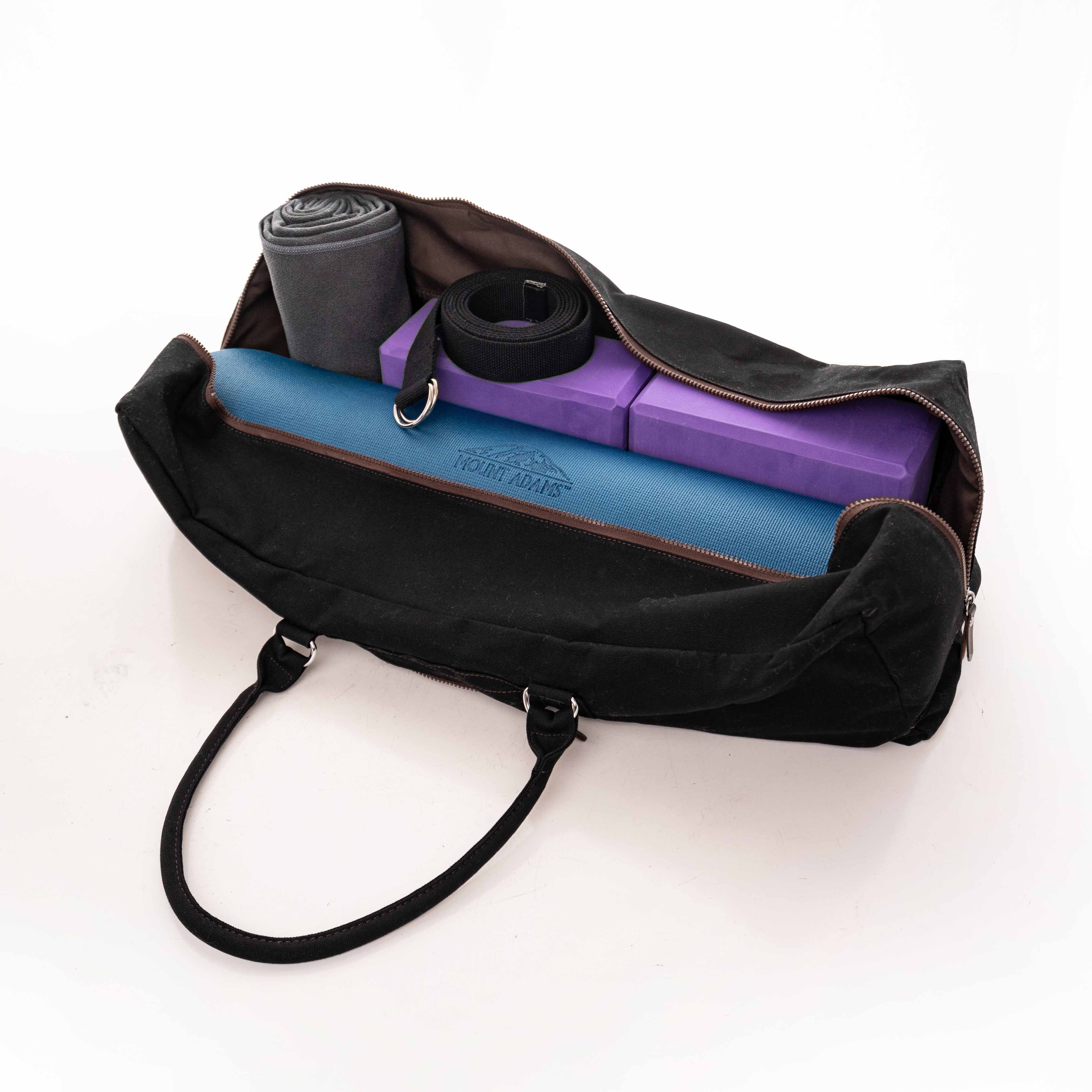 yoga matt duffle bag with space for blocks, straps, and blanket