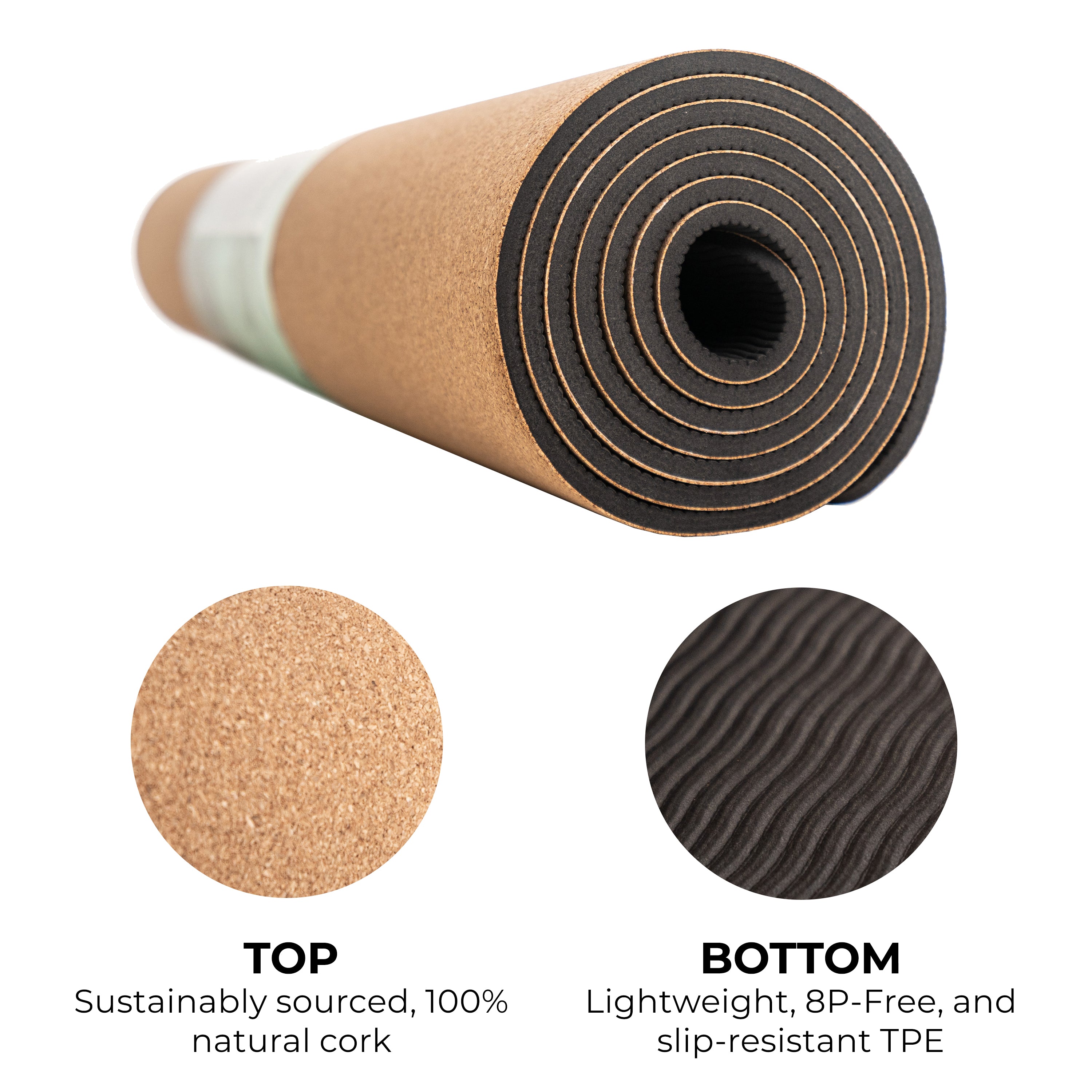 cork mat top and bottom surface