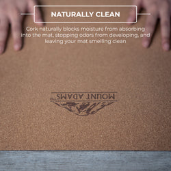 naturally clean surface of cork yoga mat