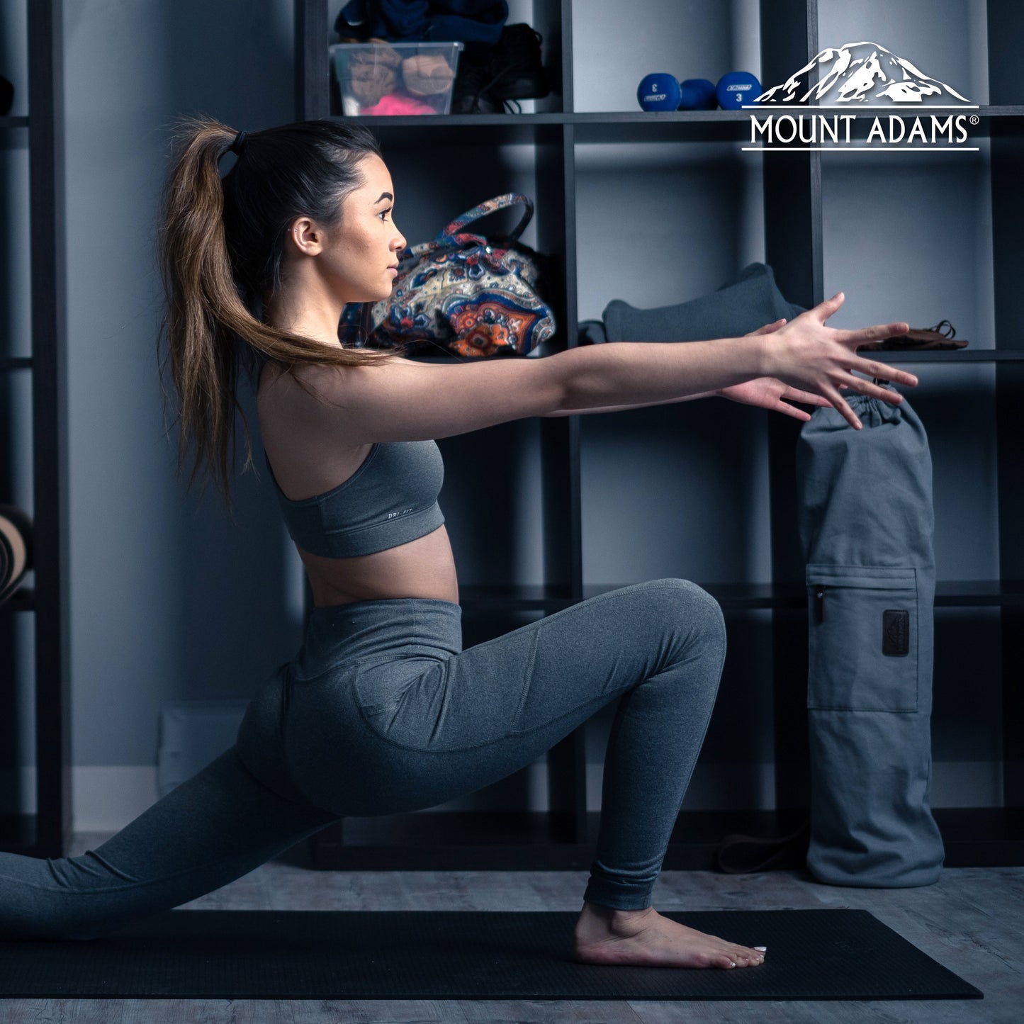 girl exercising on yoga mat