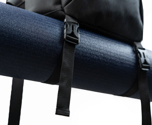 adjustable straps holding yoga mat
